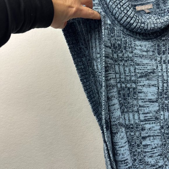 Woman Within Sweater women‎ 14/16 M Cowl Neck sleeveless side button blue NWOT - Picture 8 of 8